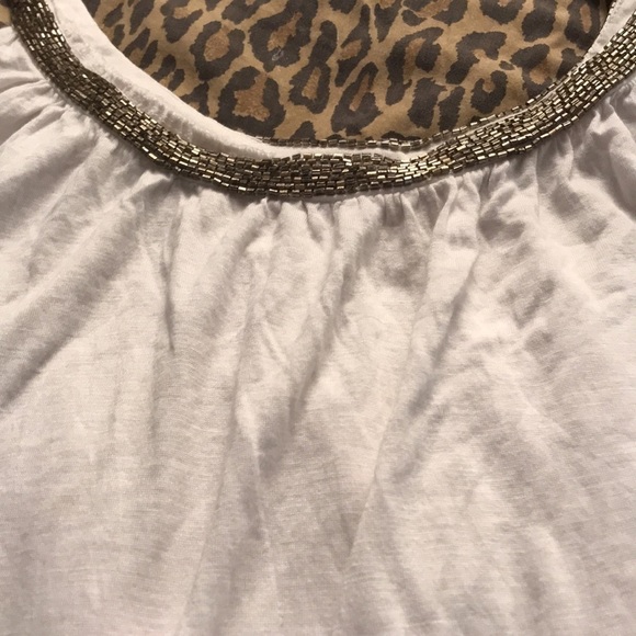 Matty M size large white large camisole Silver seed bead trim and straps NWOT - Picture 3 of 7